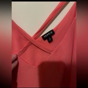 Coral chiffon swing cami